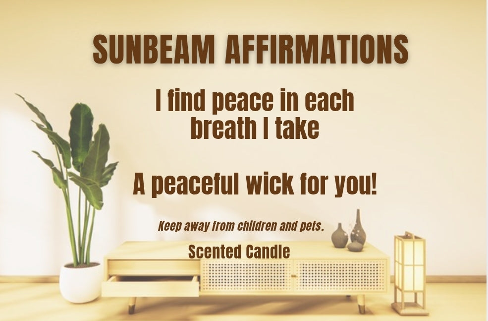 Peaceful Three Wick Affirmation Candle "I FIND PEACE IN EACH BREATH I TAKE"
