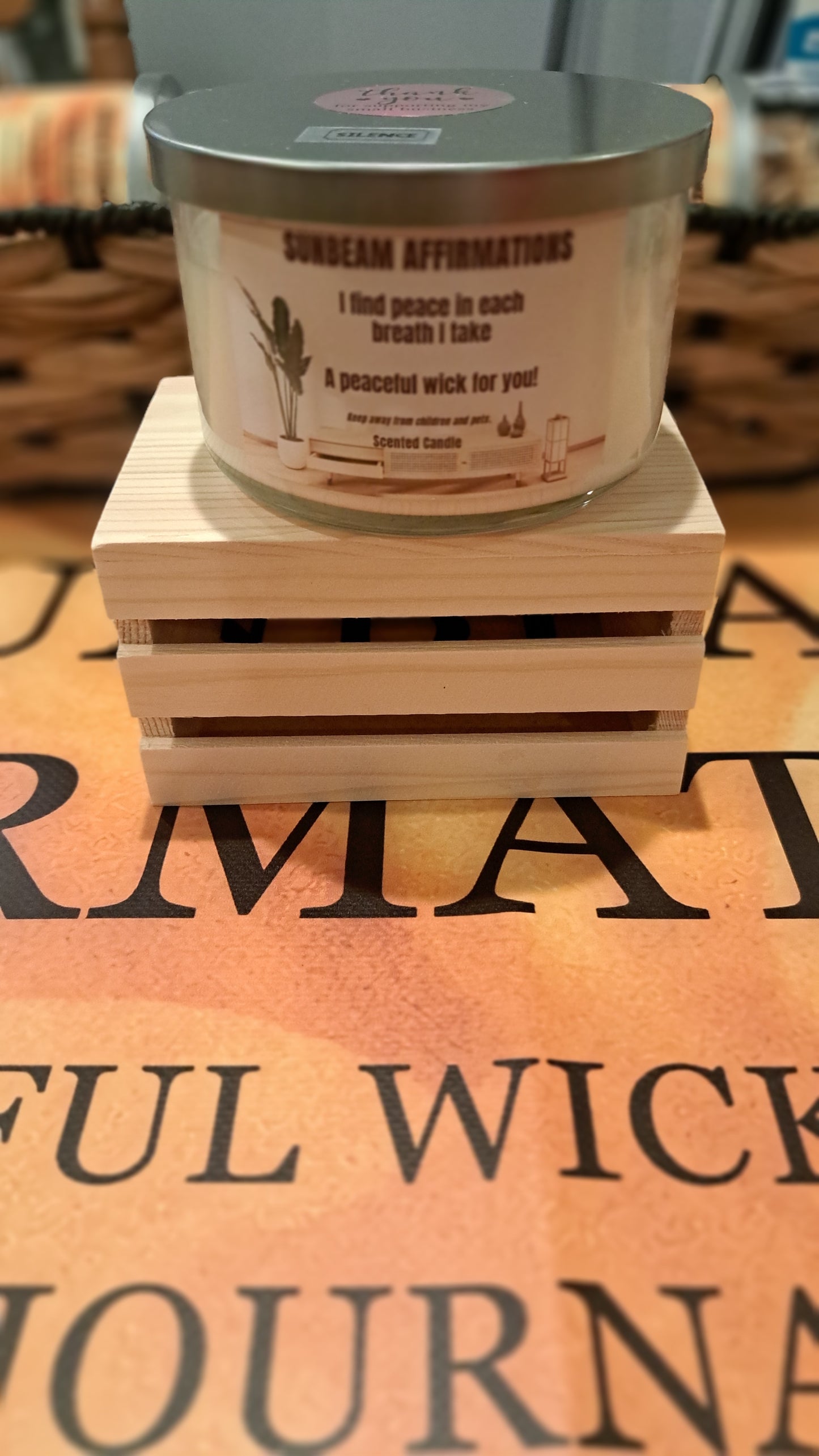 Peaceful Three Wick Affirmation Candle "I FIND PEACE IN EACH BREATH I TAKE"