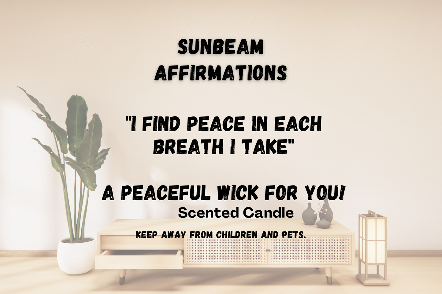 Peaceful One Wick Affirmation Candle: "I FIND PEACE IN EACH BREATH I TAKE"
