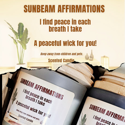 Peaceful One Wick Affirmation Candle: "I FIND PEACE IN EACH BREATH I TAKE"