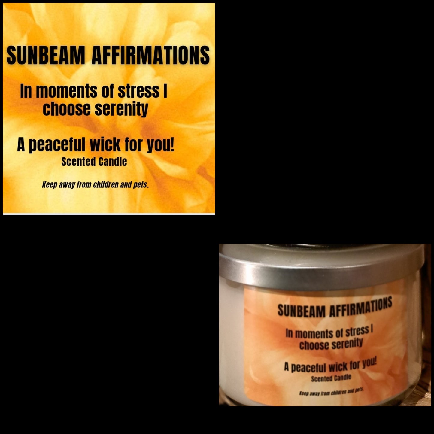 Peaceful Three Wick Affirmation Candle "IN MOMENTS OF STRESS, I CHOOSE SERENITY"