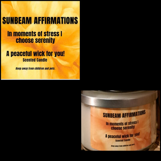 Peaceful Three Wick Affirmation Candle "IN MOMENTS OF STRESS, I CHOOSE SERENITY"