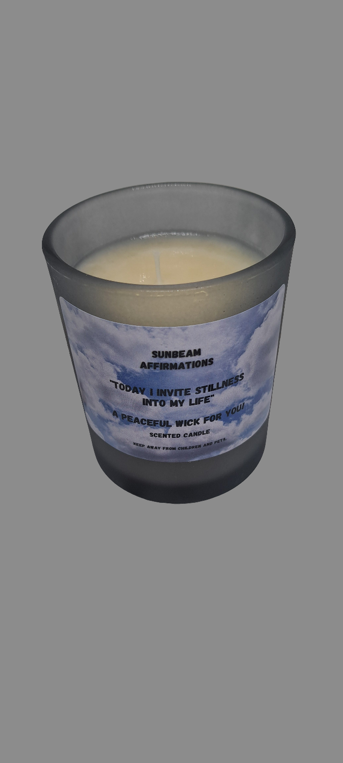 Peaceful One Wick Affirmation Candle: "Today I invite stillness into my life"